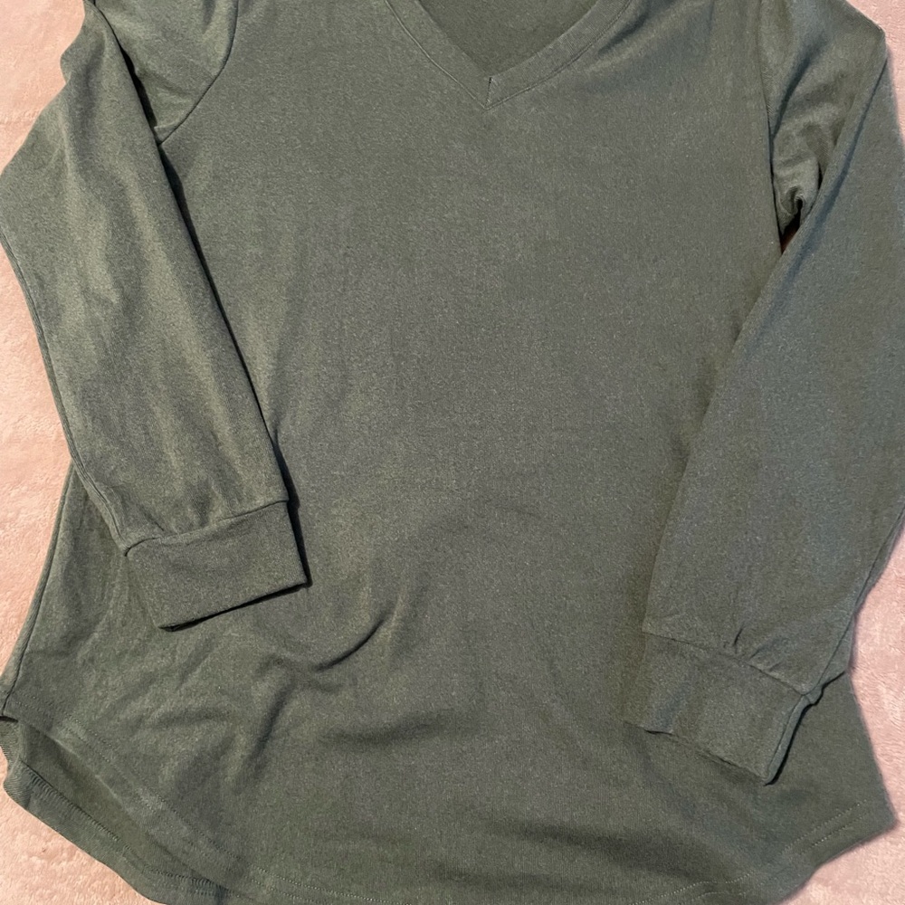 Stylish Olive V-Neck Top